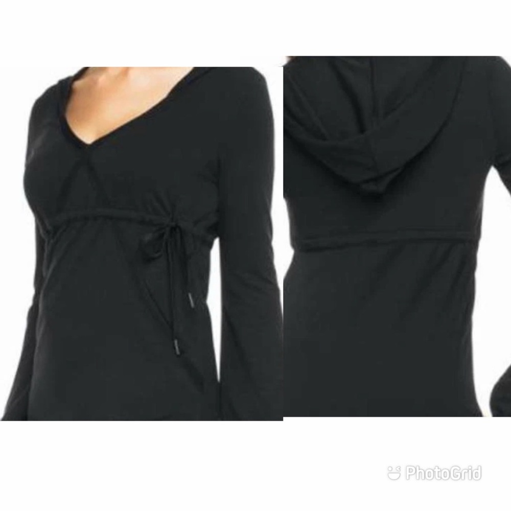 NWOT SPANX Women's Black Spanx Cinch-It Hoodie sweatshirt Size M - Picture 2 of 11